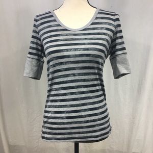 Calvin Klein Gray Striped Tee Size Large